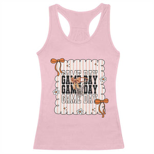 Basketball Game Day Racerback Tank Top Retro Coquette Bow Gift For Sport Lovers TS12 Light Pink Print Your Wear