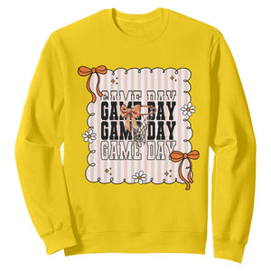 Basketball Game Day Sweatshirt Retro Coquette Bow Gift For Sport Lovers TS12 Daisy Print Your Wear