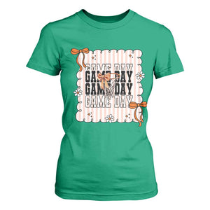 Basketball Game Day T Shirt For Women Retro Coquette Bow Gift For Sport Lovers TS12 Irish Green Print Your Wear