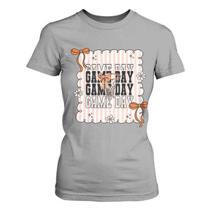 Basketball Game Day T Shirt For Women Retro Coquette Bow Gift For Sport Lovers TS12 Sport Gray Print Your Wear