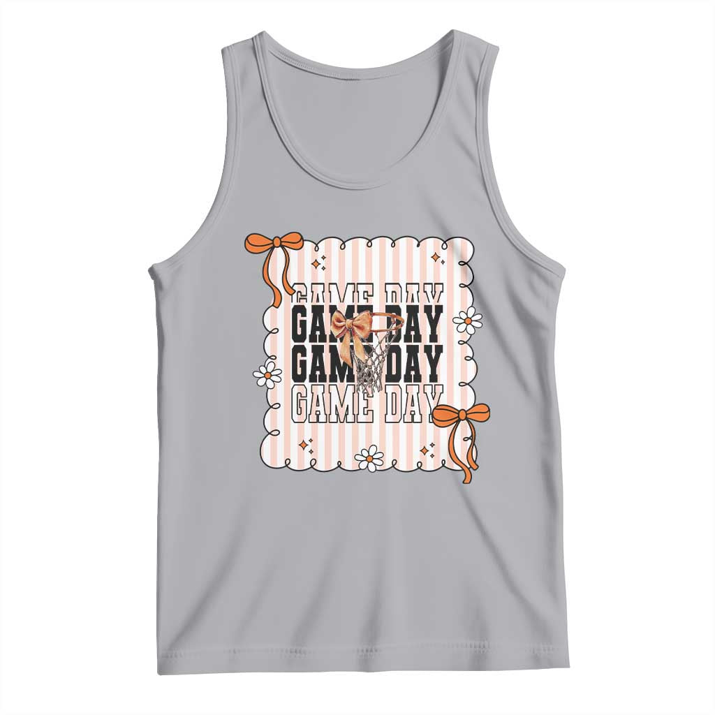 Basketball Game Day Tank Top Retro Coquette Bow Gift For Sport Lovers TS12 Athletic Heather Print Your Wear