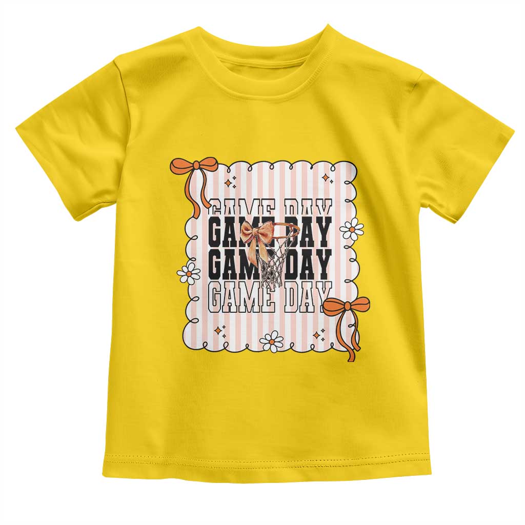 Basketball Game Day Toddler T Shirt Retro Coquette Bow Gift For Sport Lovers TS12 Daisy Print Your Wear