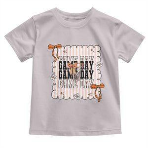 Basketball Game Day Toddler T Shirt Retro Coquette Bow Gift For Sport Lovers TS12 Ice Gray Print Your Wear