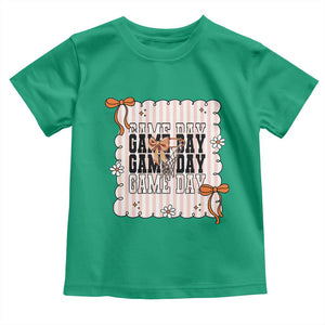 Basketball Game Day Toddler T Shirt Retro Coquette Bow Gift For Sport Lovers TS12 Irish Green Print Your Wear
