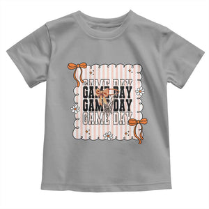 Basketball Game Day Toddler T Shirt Retro Coquette Bow Gift For Sport Lovers TS12 Sport Gray Print Your Wear