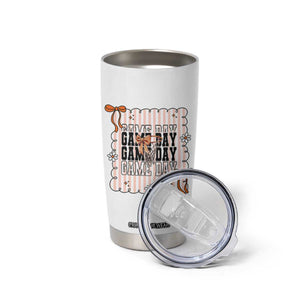 Basketball Game Day Tumbler Cup Retro Coquette Bow Gift For Sport Lovers TS12 Print Your Wear