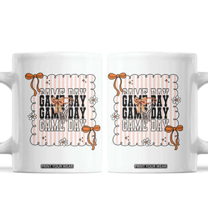 Basketball Game Day Coffee Mug Retro Coquette Bow Gift For Sport Lovers TS12 White Print Your Wear