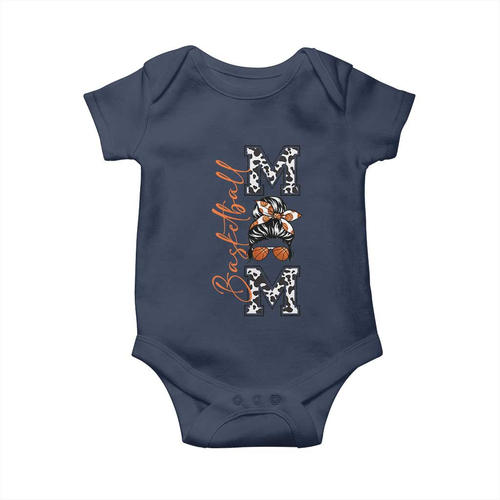 Basketball Mom Baby Onesie Retro Style Gift For Sports Lover TS12 Navy Print Your Wear