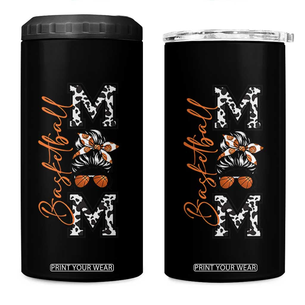 Basketball Mom 4 in 1 Can Cooler Tumbler Retro Style Gift For Sports Lover TS12 One Size: 16 oz Black Print Your Wear