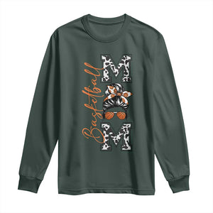 Basketball Mom Long Sleeve Shirt Retro Style Gift For Sports Lover TS12 Dark Forest Green Print Your Wear