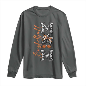 Basketball Mom Long Sleeve Shirt Retro Style Gift For Sports Lover TS12 Dark Heather Print Your Wear