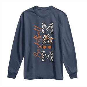 Basketball Mom Long Sleeve Shirt Retro Style Gift For Sports Lover TS12 Navy Print Your Wear