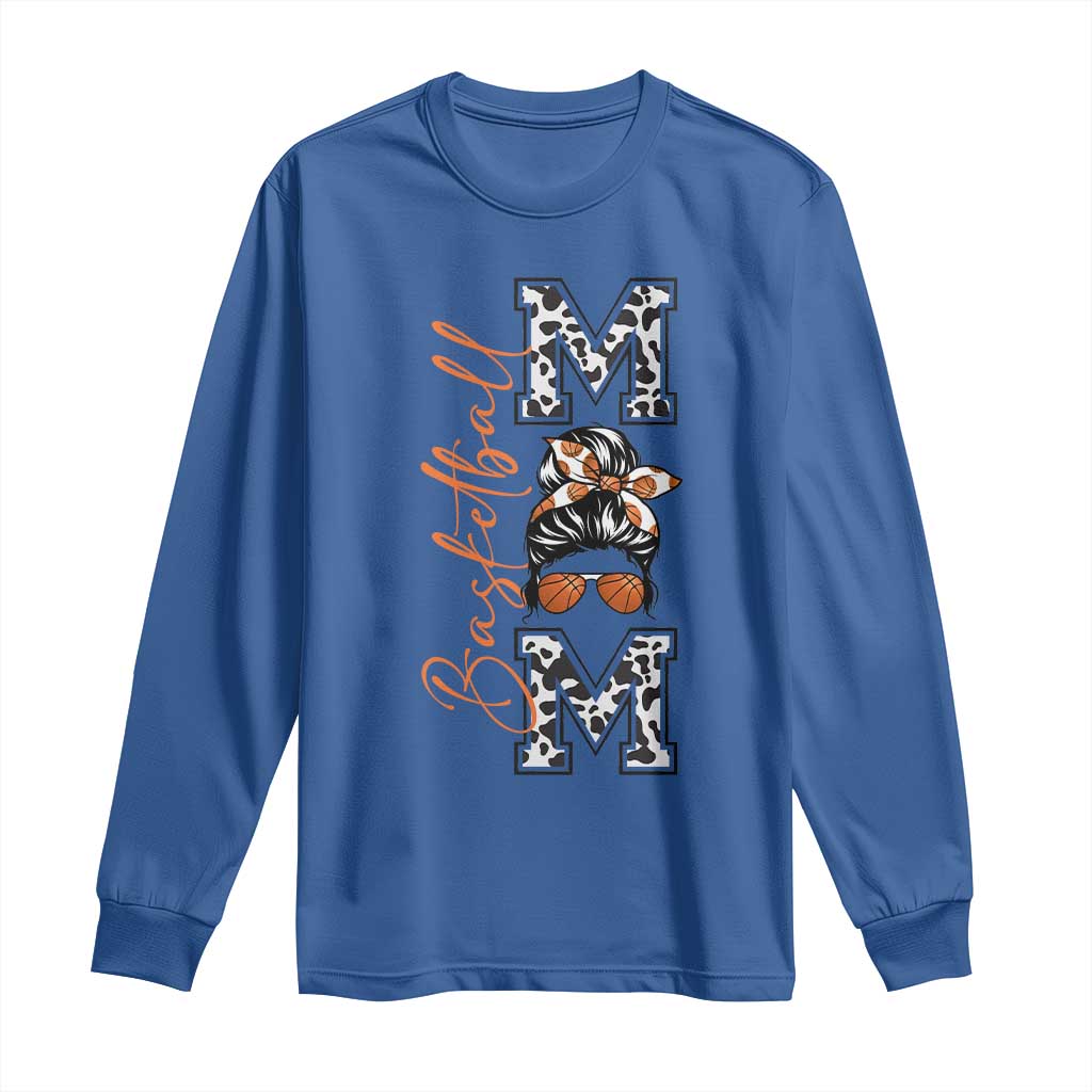 Basketball Mom Long Sleeve Shirt Retro Style Gift For Sports Lover TS12 Royal Blue Print Your Wear