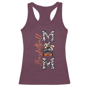 Basketball Mom Racerback Tank Top Retro Style Gift For Sports Lover TS12 Maroon Print Your Wear