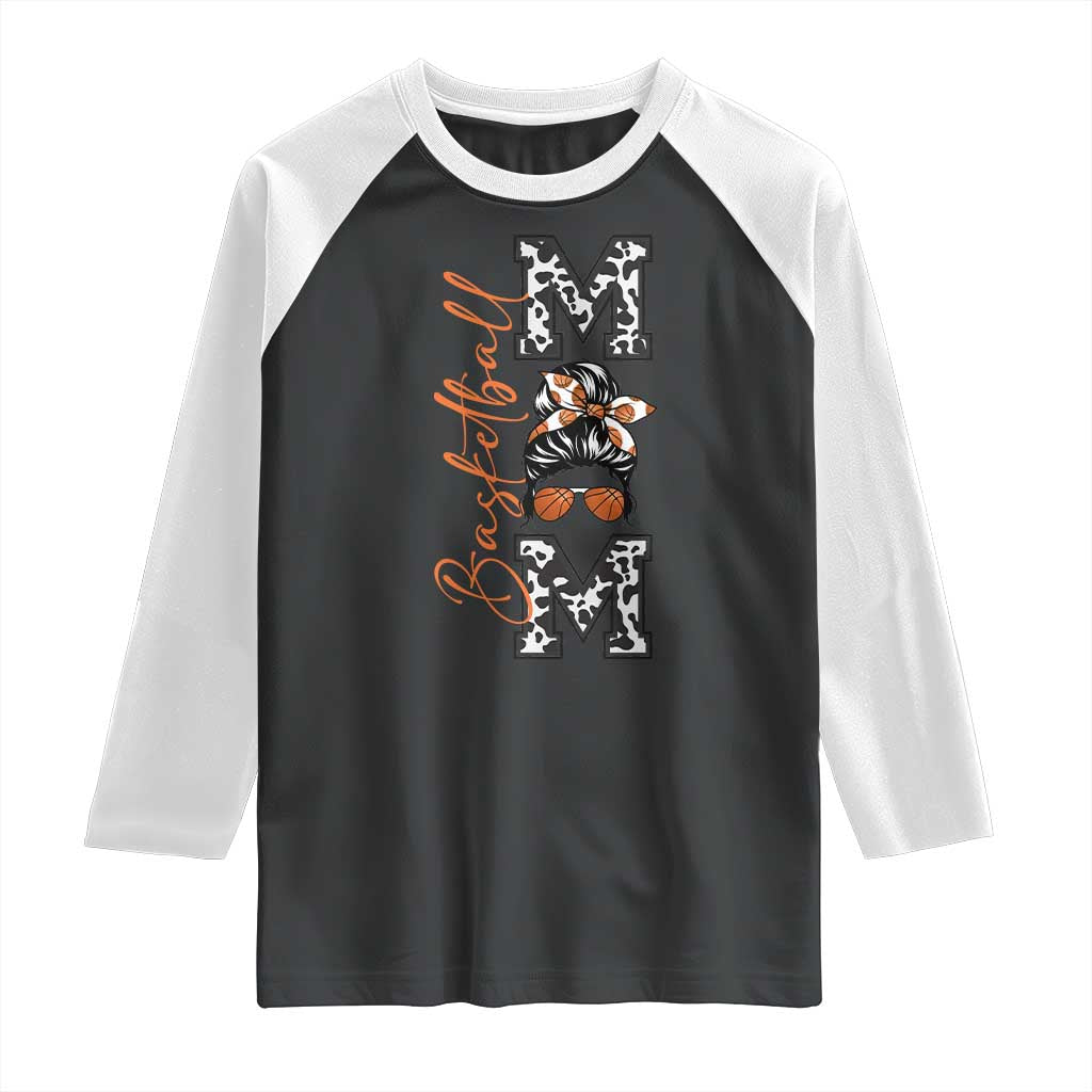 Basketball Mom Raglan Shirt Retro Style Gift For Sports Lover TS12 Black White Print Your Wear