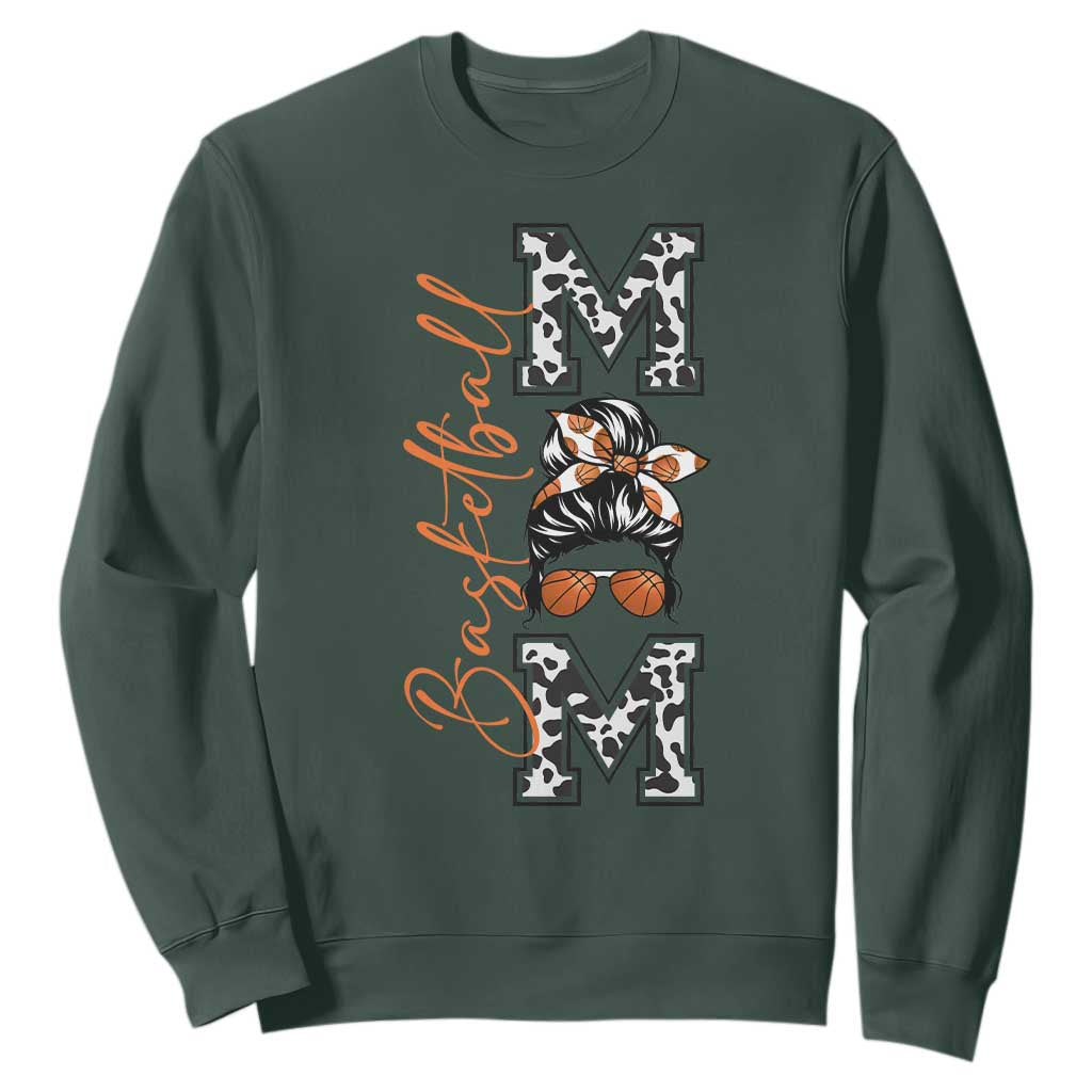 Basketball Mom Sweatshirt Retro Style Gift For Sports Lover TS12 Dark Forest Green Print Your Wear