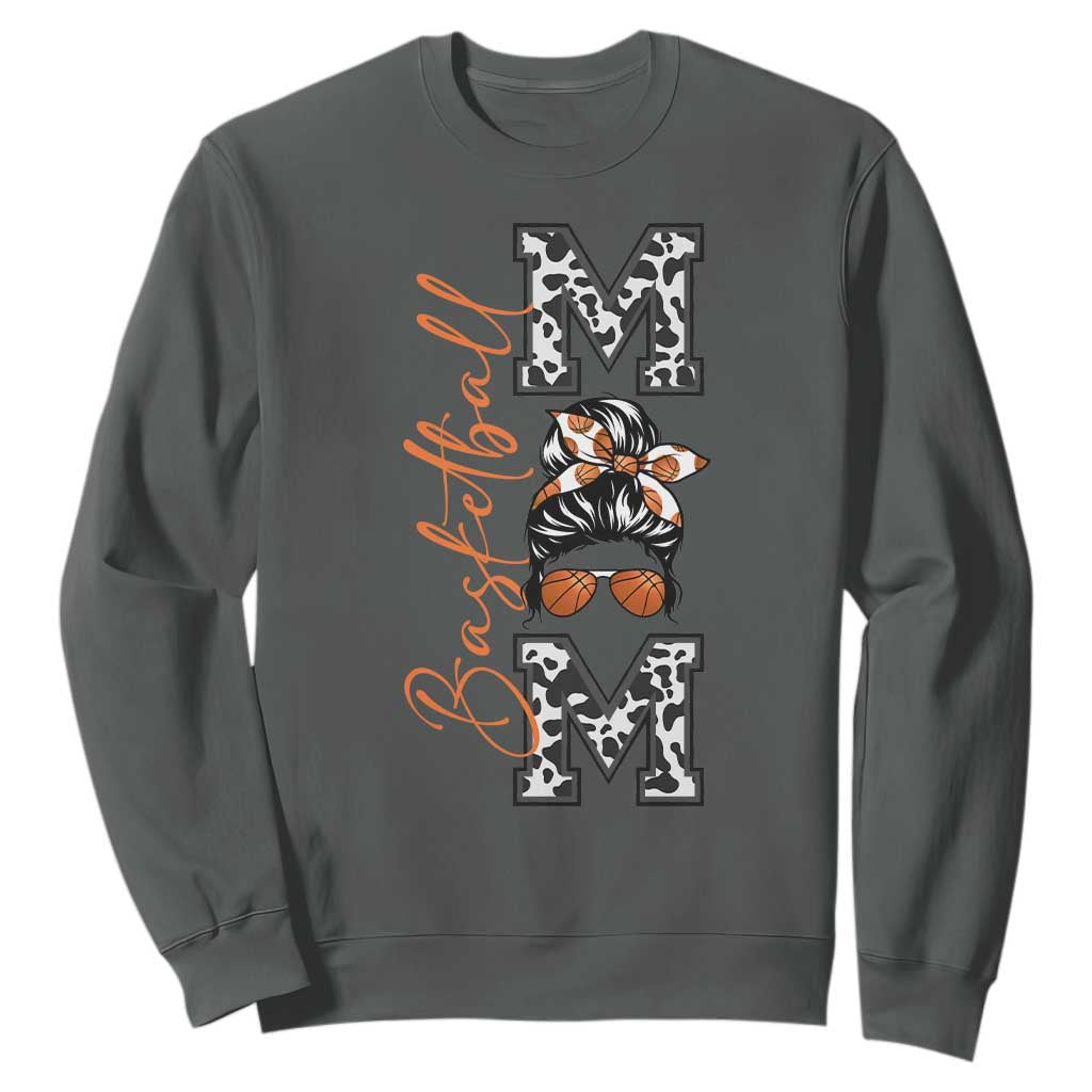 Basketball Mom Sweatshirt Retro Style Gift For Sports Lover TS12 Dark Heather Print Your Wear