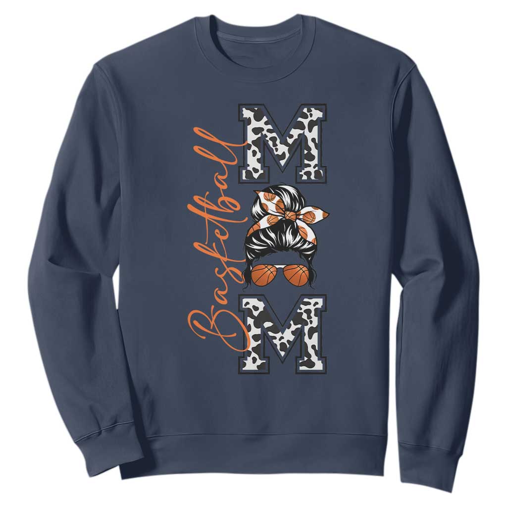 Basketball Mom Sweatshirt Retro Style Gift For Sports Lover TS12 Navy Print Your Wear