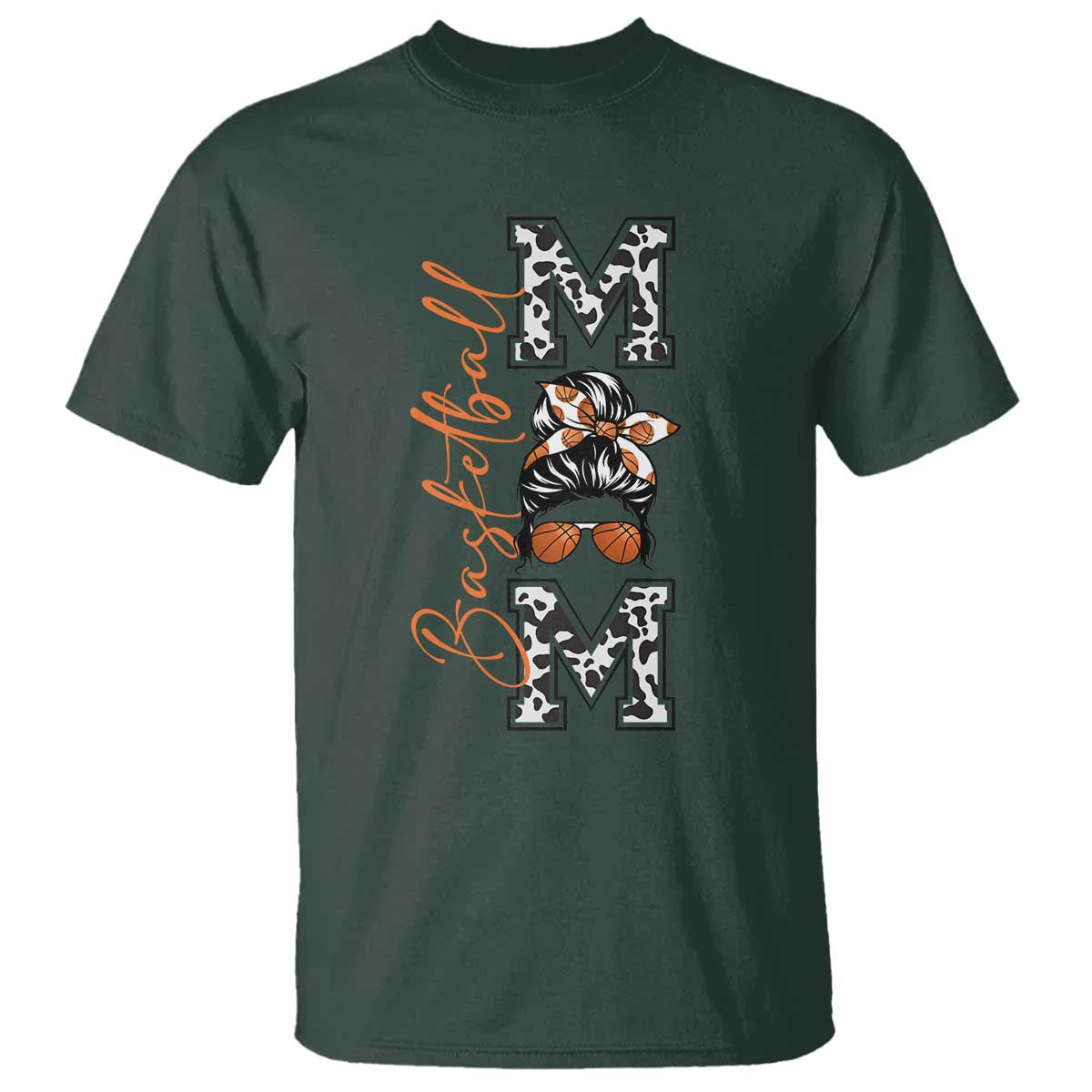 Basketball Mom T Shirt Retro Style Gift For Sports Lover TS12 Dark Forest Green Print Your Wear