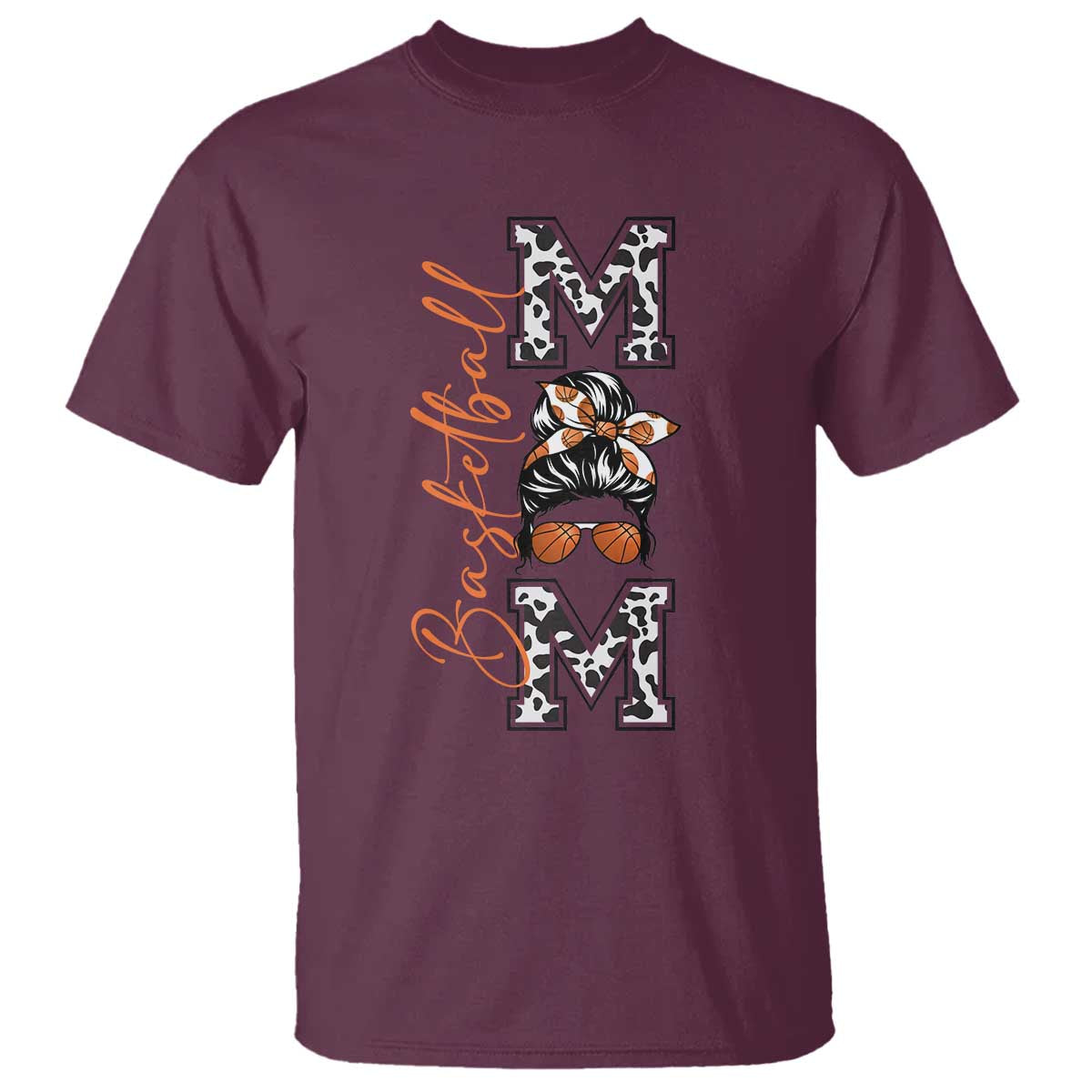 Basketball Mom T Shirt Retro Style Gift For Sports Lover TS12 Maroon Print Your Wear