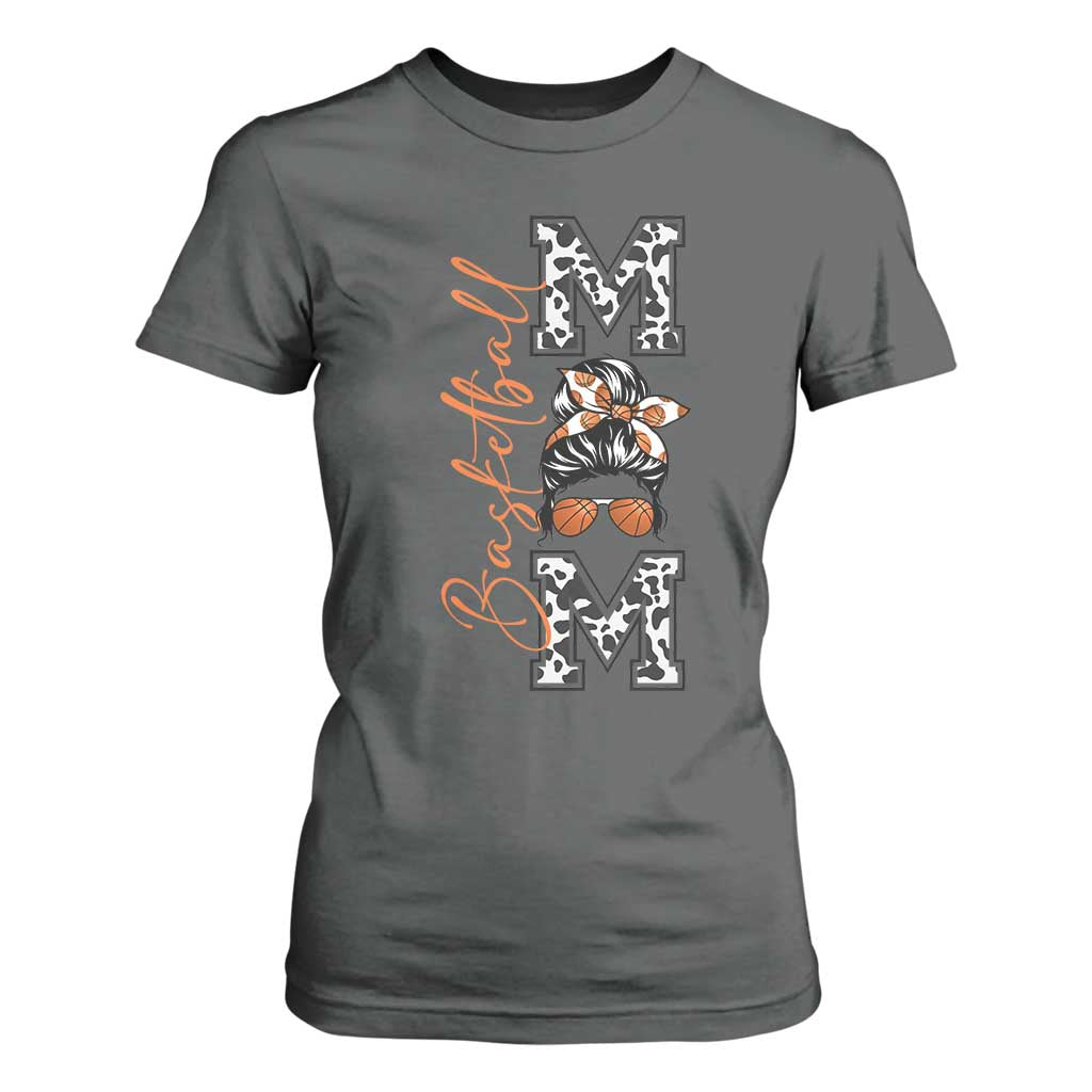Basketball Mom T Shirt For Women Retro Style Gift For Sports Lover TS12 Dark Heather Print Your Wear