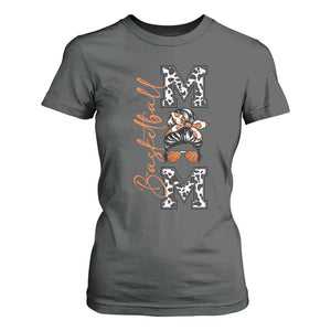 Basketball Mom T Shirt For Women Retro Style Gift For Sports Lover TS12 Dark Heather Print Your Wear
