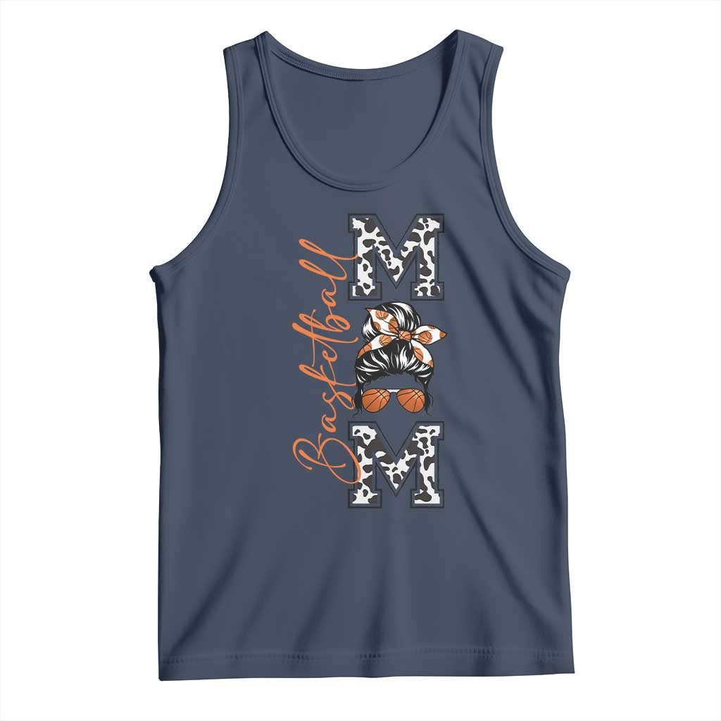 Basketball Mom Tank Top Retro Style Gift For Sports Lover TS12 Navy Print Your Wear