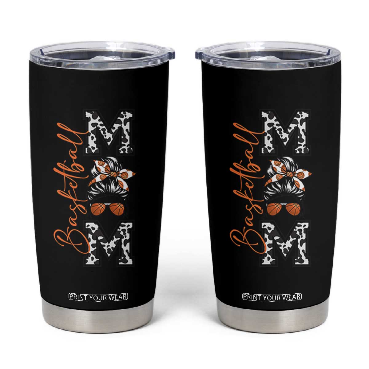 Basketball Mom Tumbler Cup Retro Style Gift For Sports Lover - Print Your Wear