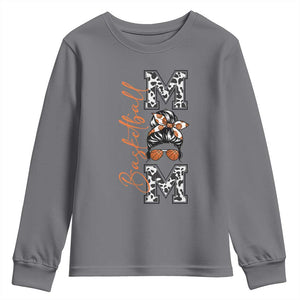 Basketball Mom Youth Sweatshirt Retro Style Gift For Sports Lover TS12 Charcoal Print Your Wear
