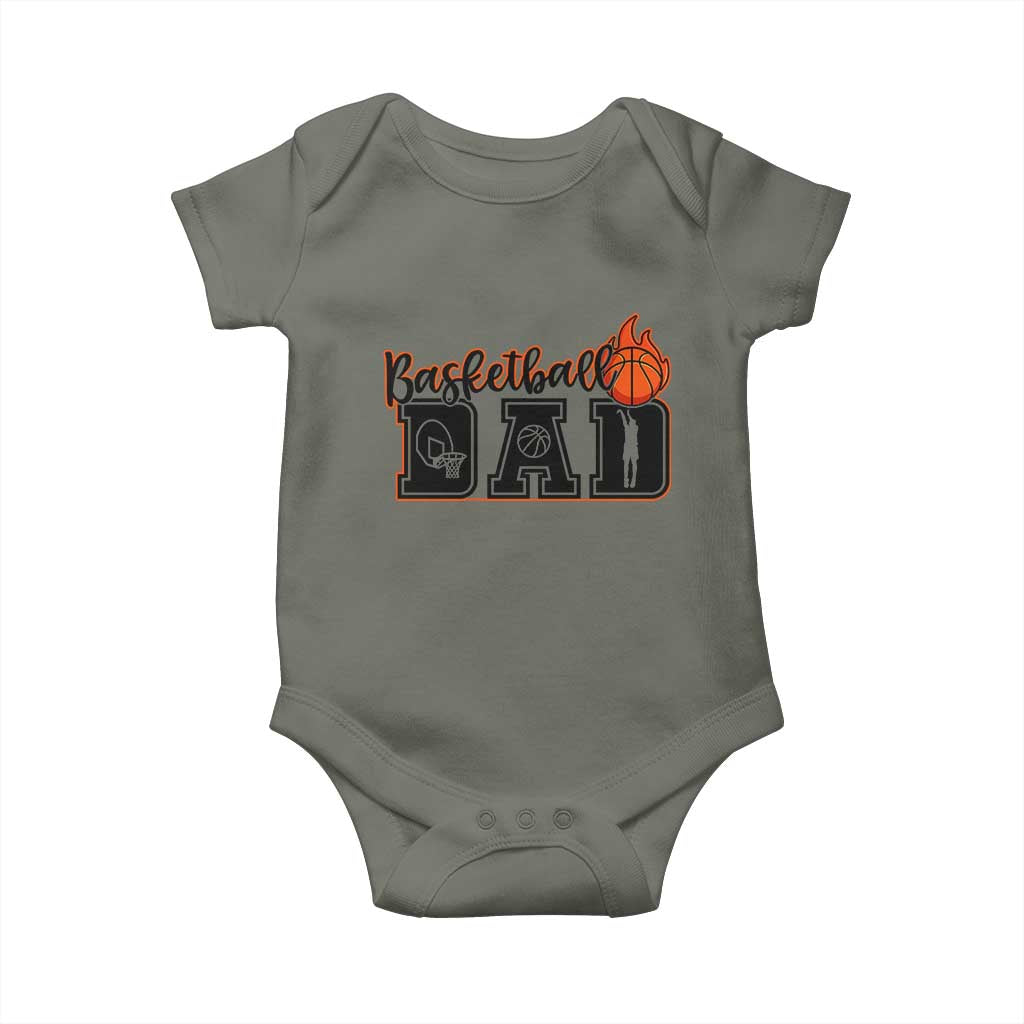 Basketball Dad Baby Onesie Gift For Sport Lover TS12 Military Green Print Your Wear