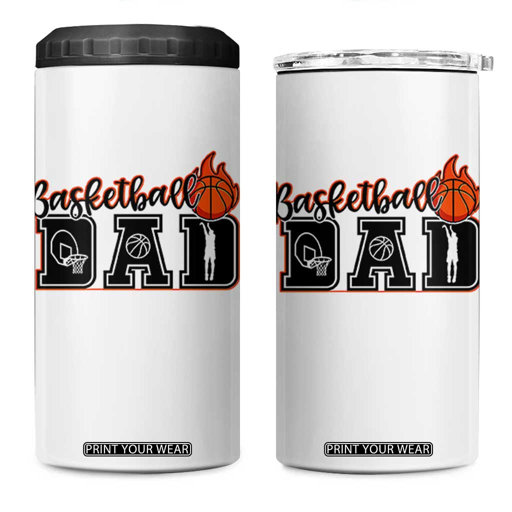 Basketball Dad 4 in 1 Can Cooler Tumbler Gift For Sport Lover TS12 One Size: 16 oz White Print Your Wear