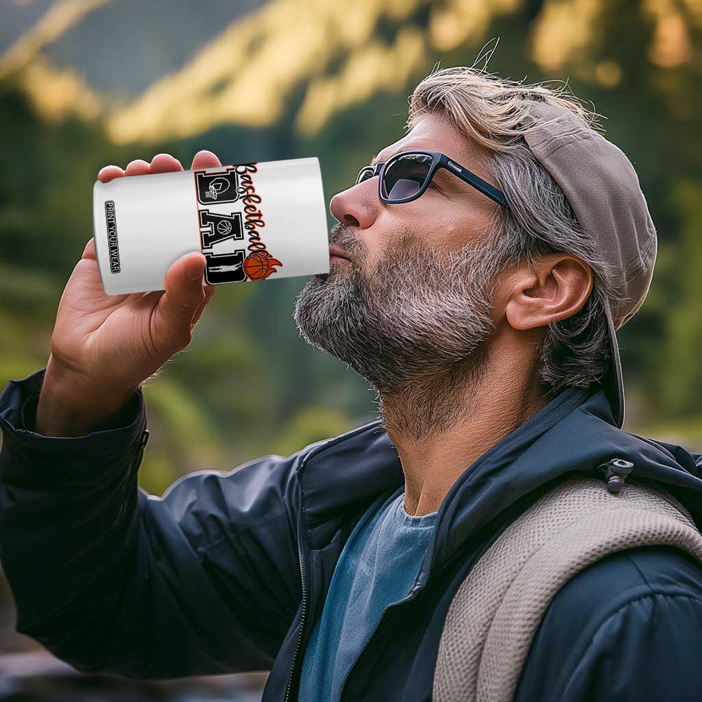 Basketball Dad 4 in 1 Can Cooler Tumbler Gift For Sport Lover TS12 Print Your Wear