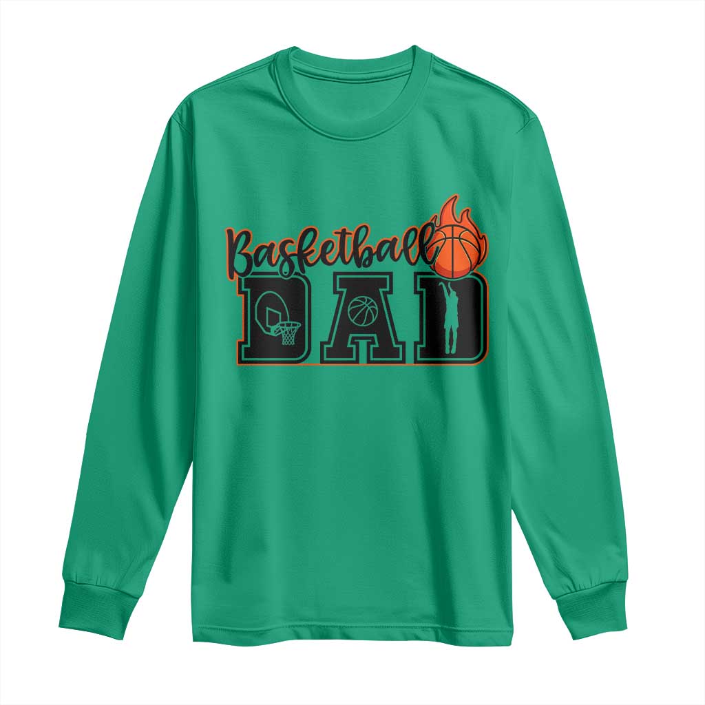 Basketball Dad Long Sleeve Shirt Gift For Sport Lover TS12 Irish Green Print Your Wear
