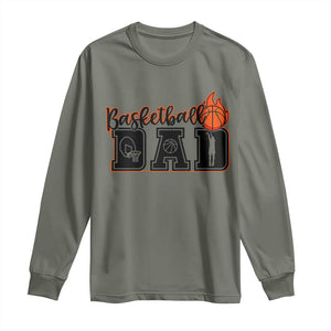 Basketball Dad Long Sleeve Shirt Gift For Sport Lover TS12 Military Green Print Your Wear