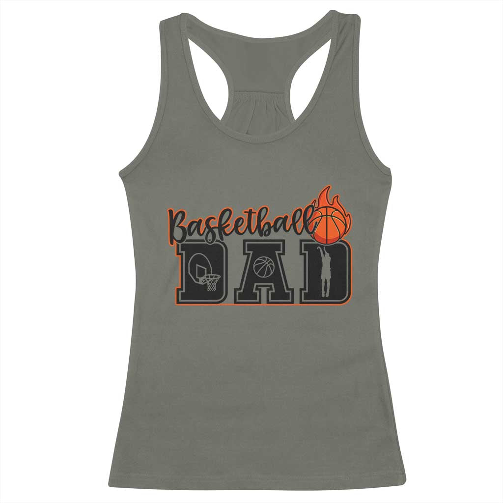 Basketball Dad Racerback Tank Top Gift For Sport Lover TS12 Military Green Print Your Wear
