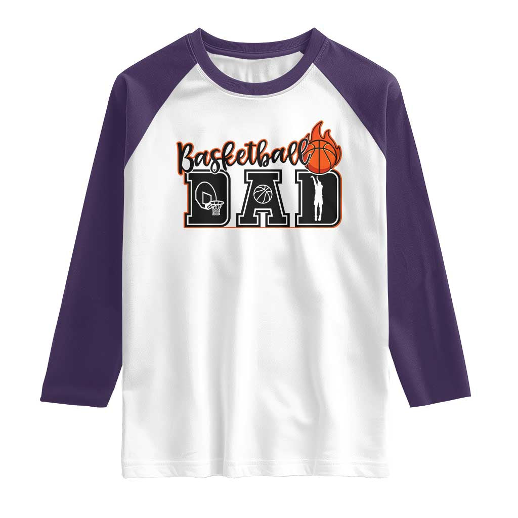 Basketball Dad Raglan Shirt Gift For Sport Lover TS12 White Purple Print Your Wear