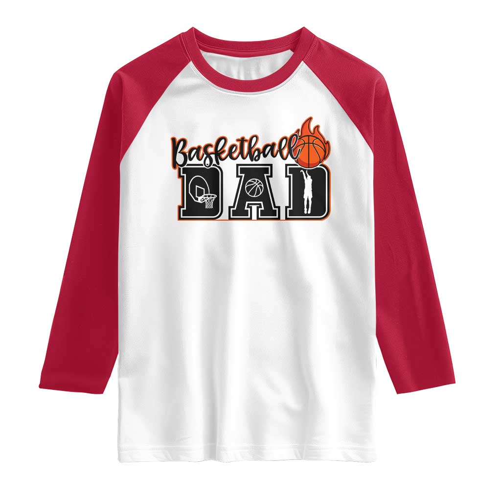 Basketball Dad Raglan Shirt Gift For Sport Lover TS12 White Red Print Your Wear