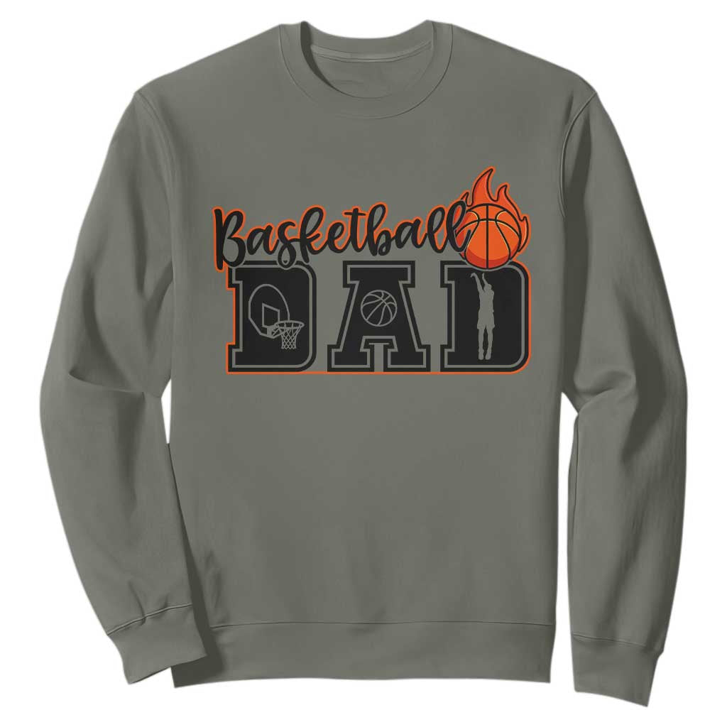 Basketball Dad Sweatshirt Gift For Sport Lover TS12 Military Green Print Your Wear