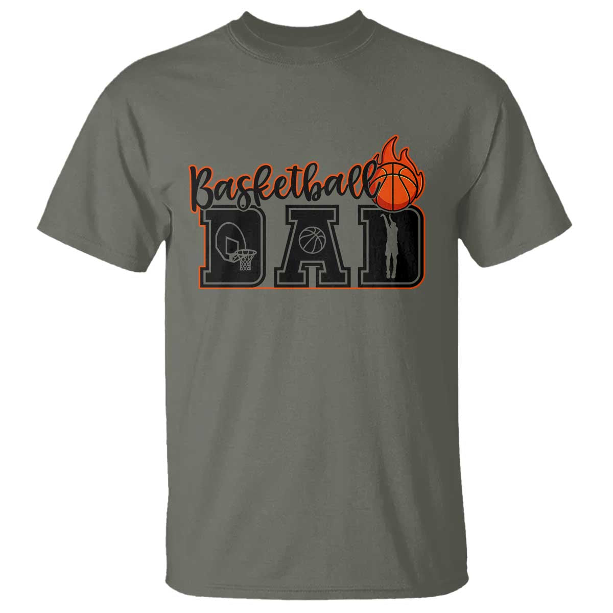 Basketball Dad T Shirt Gift For Sport Lover TS12 Military Green Print Your Wear