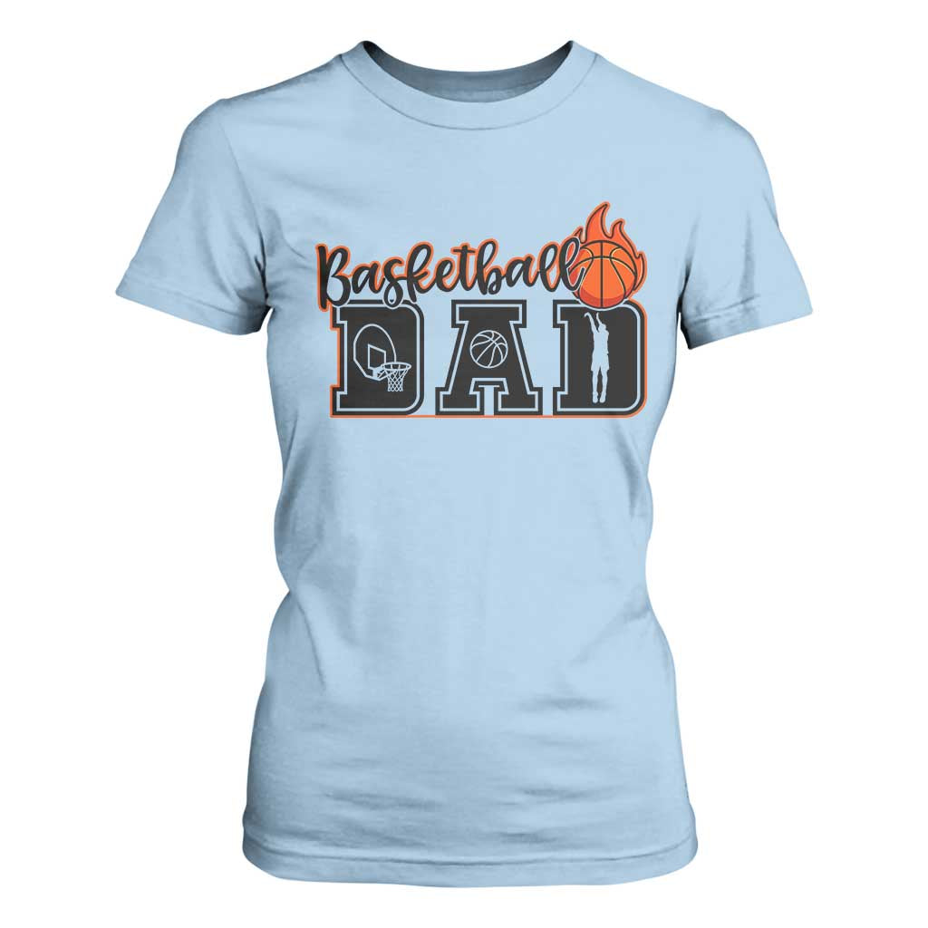 Basketball Dad T Shirt For Women Gift For Sport Lover TS12 Light Blue Print Your Wear