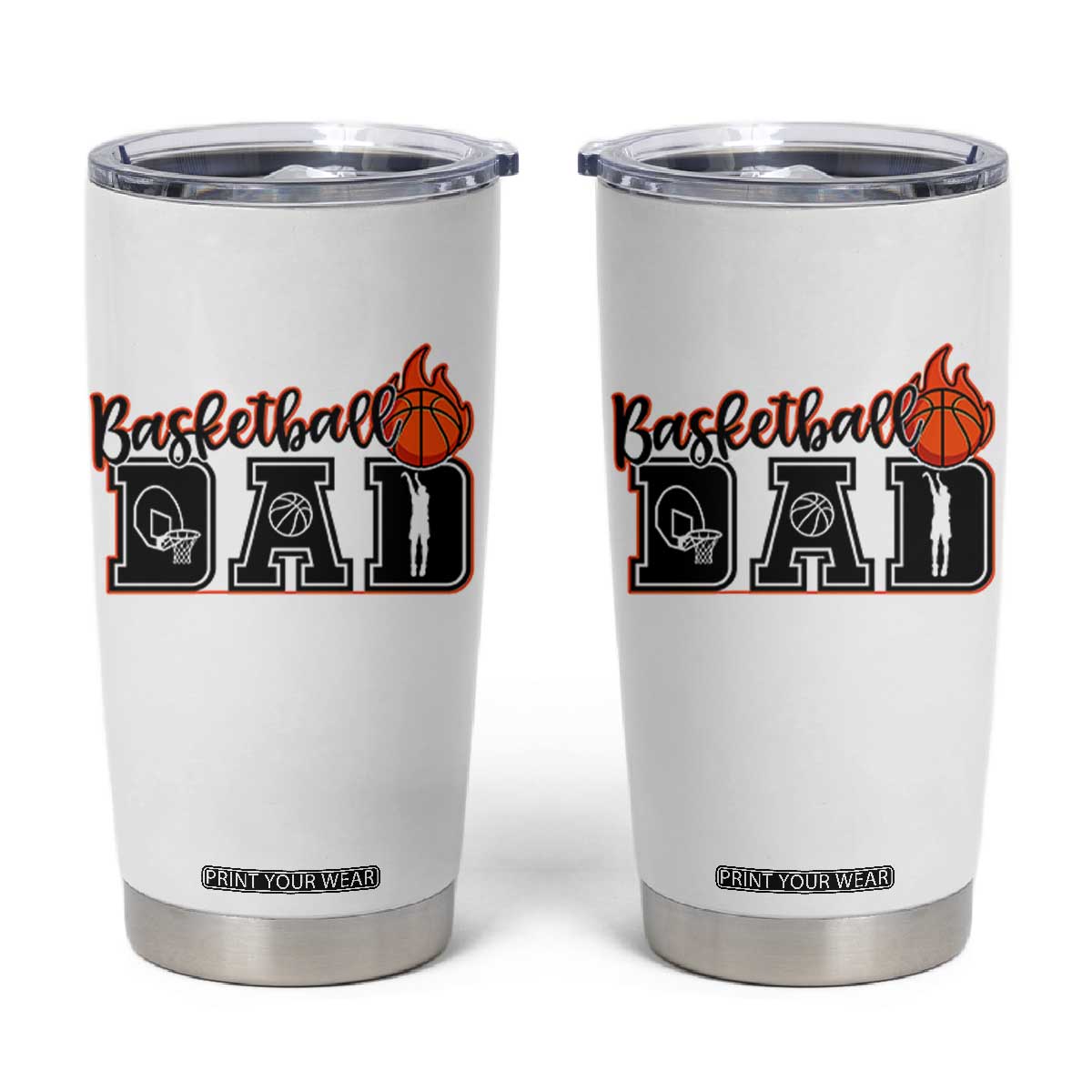 Basketball Dad Tumbler Cup Gift For Sport Lover TS12 White Print Your Wear