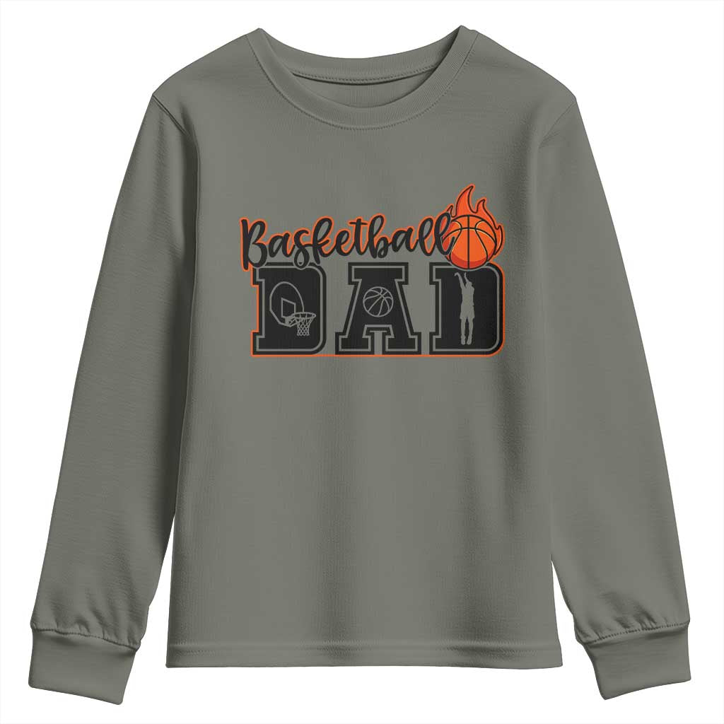 Basketball Dad Youth Sweatshirt Gift For Sport Lover TS12 Military Green Print Your Wear