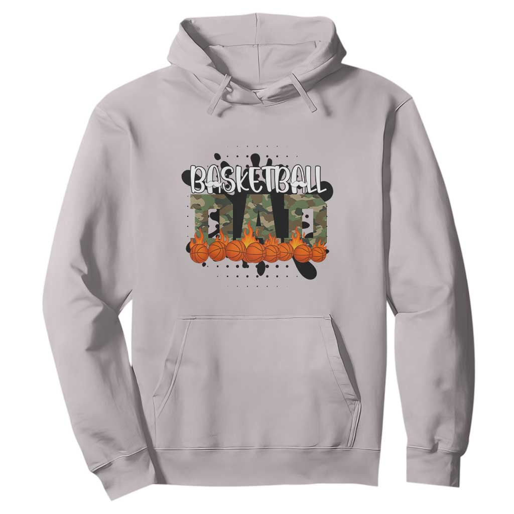Basketball Dad Hoodie Camouflage Flame Graphic For Sport Lover TS12 Ice Gray Print Your Wear