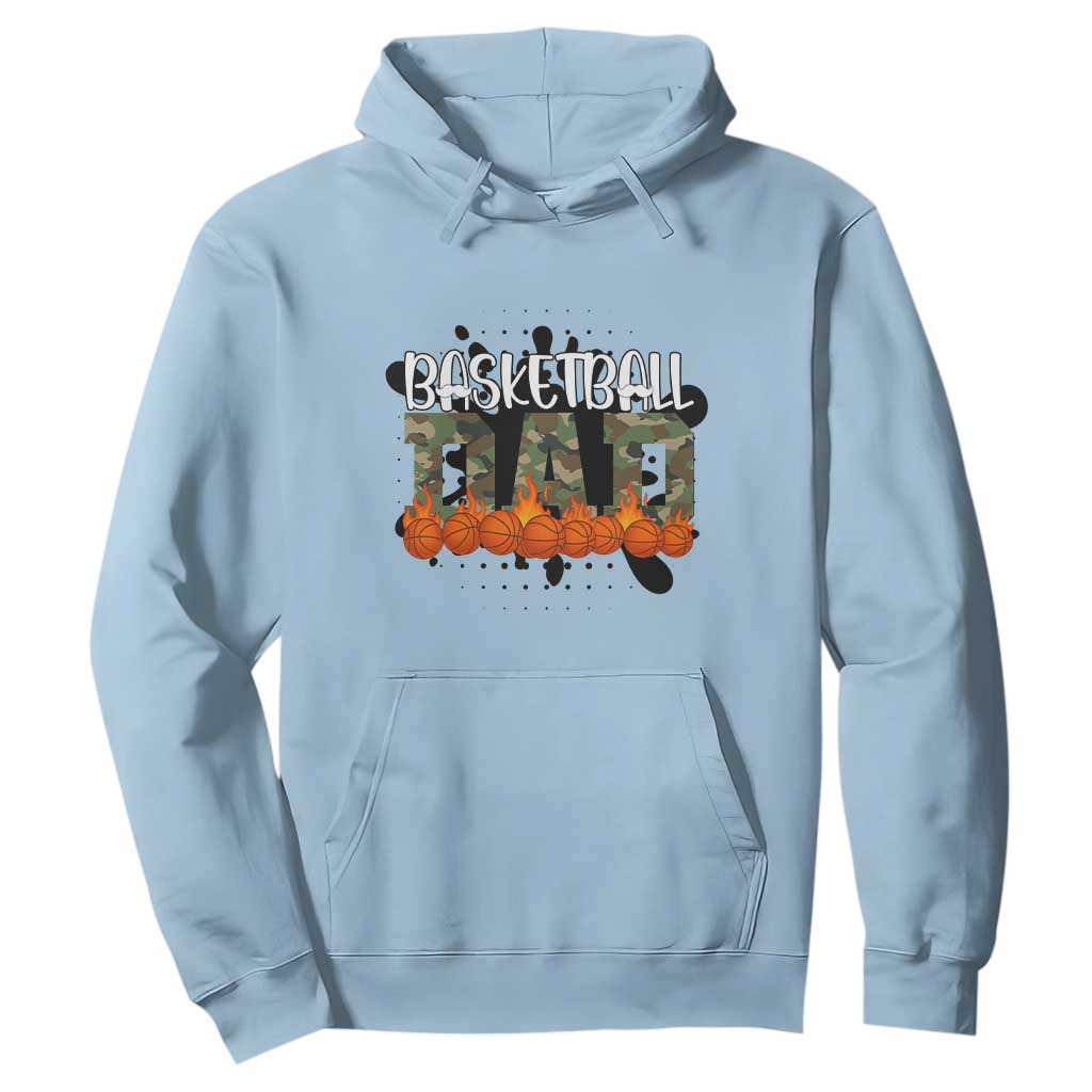 Basketball Dad Hoodie Camouflage Flame Graphic For Sport Lover TS12 Light Blue Print Your Wear