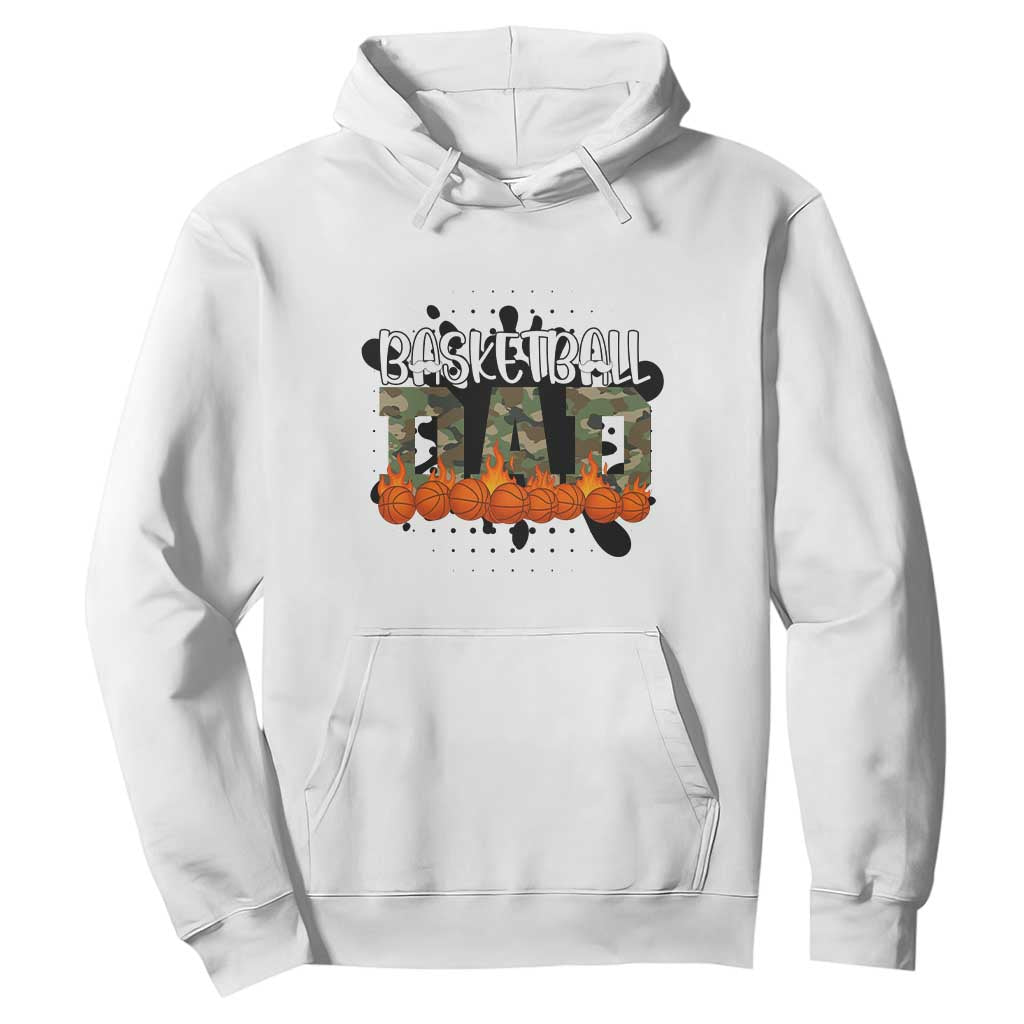 Basketball Dad Hoodie Camouflage Flame Graphic For Sport Lover TS12 White Print Your Wear