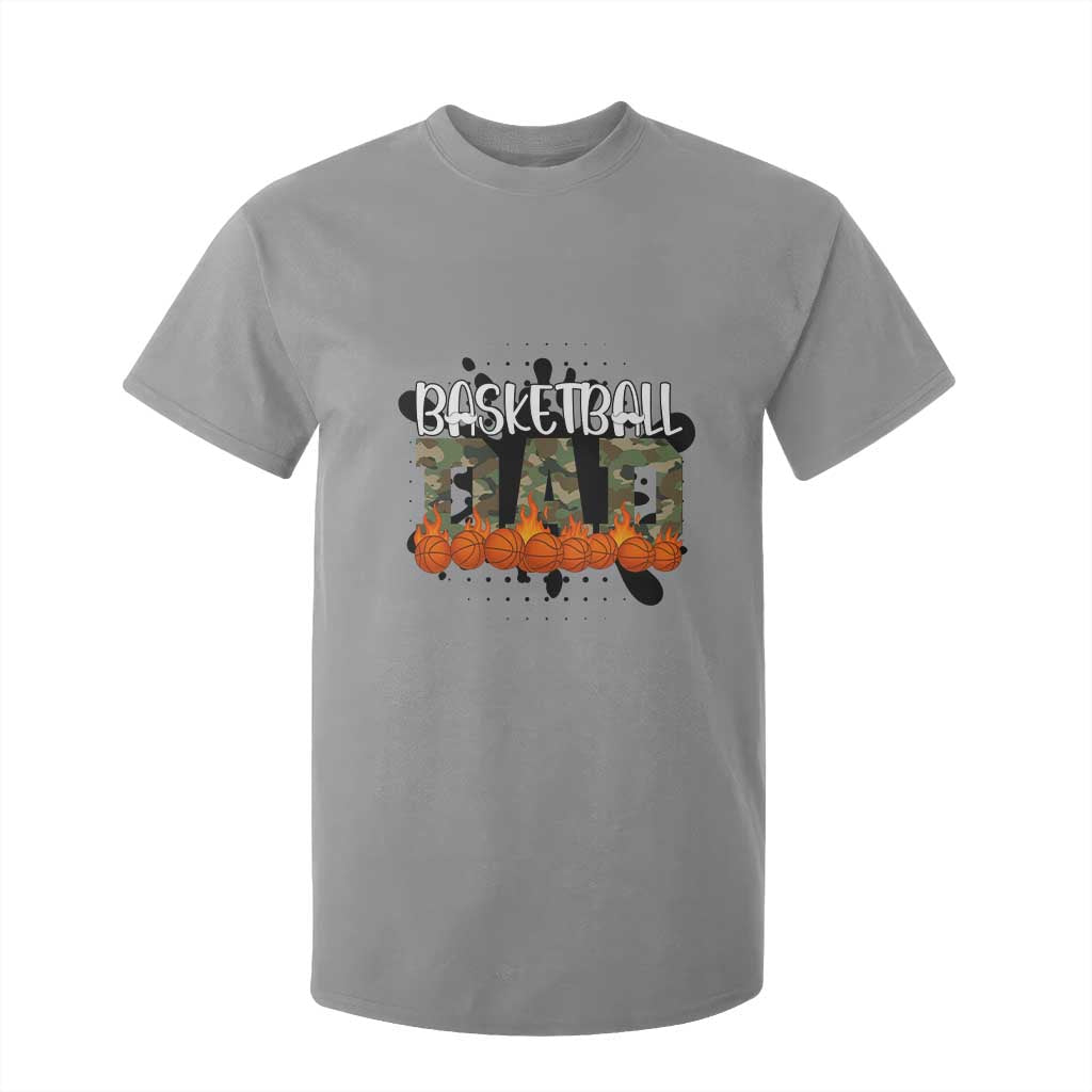 Basketball Dad T Shirt For Kid Camouflage Flame Graphic For Sport Lover TS12 Sport Gray Print Your Wear