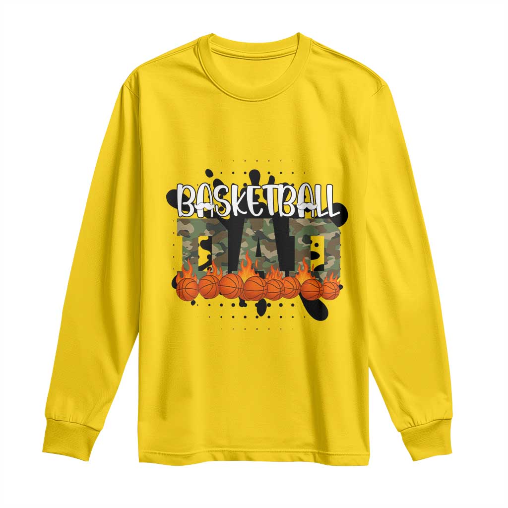 Basketball Dad Long Sleeve Shirt Camouflage Flame Graphic For Sport Lover TS12 Daisy Print Your Wear