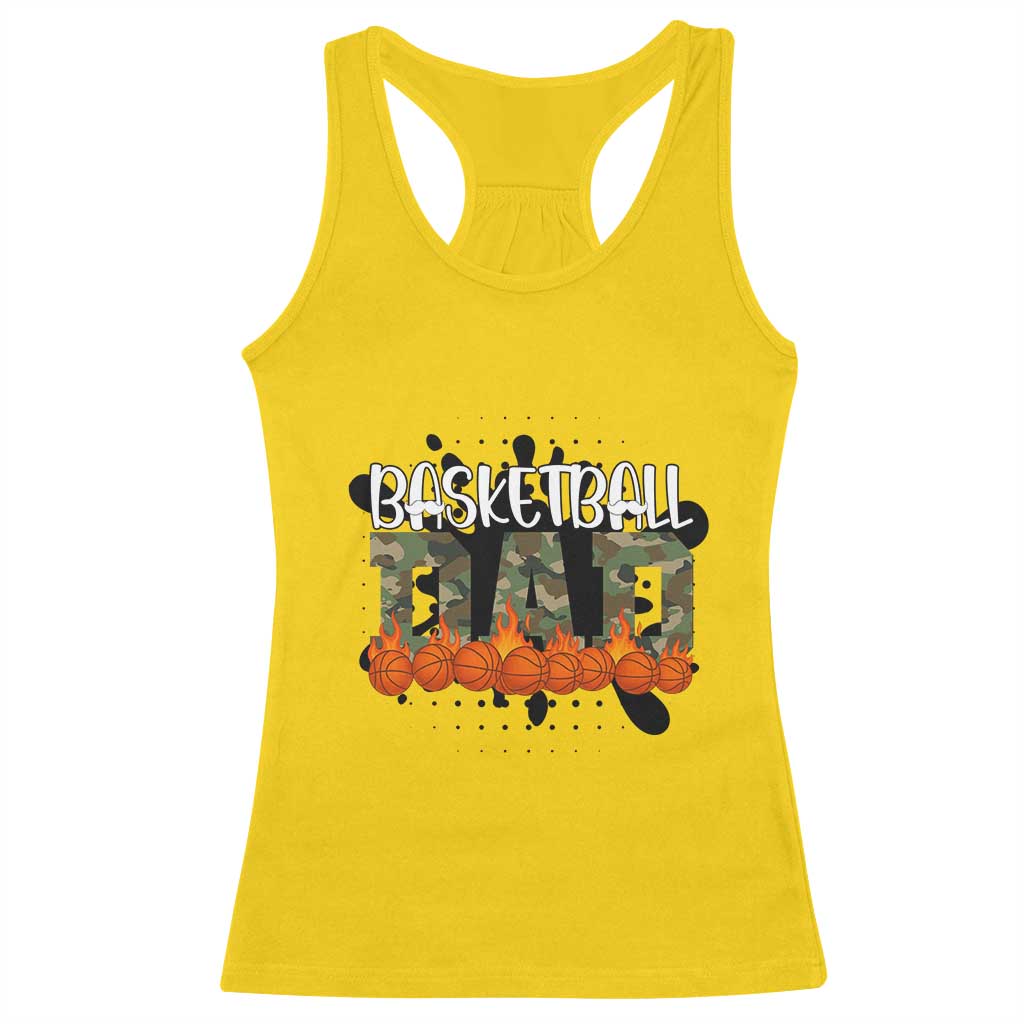 Basketball Dad Racerback Tank Top Camouflage Flame Graphic For Sport Lover TS12 Daisy Print Your Wear