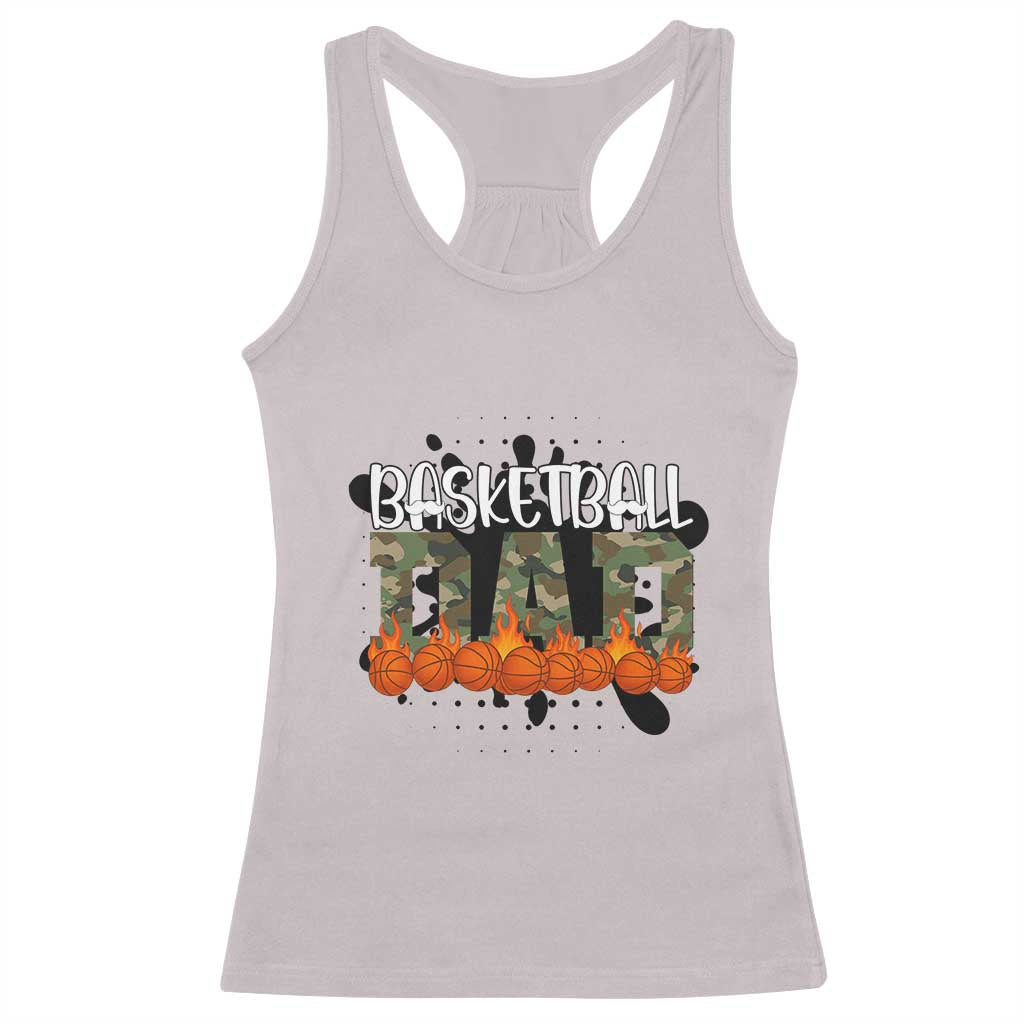 Basketball Dad Racerback Tank Top Camouflage Flame Graphic For Sport Lover TS12 Ice Gray Print Your Wear
