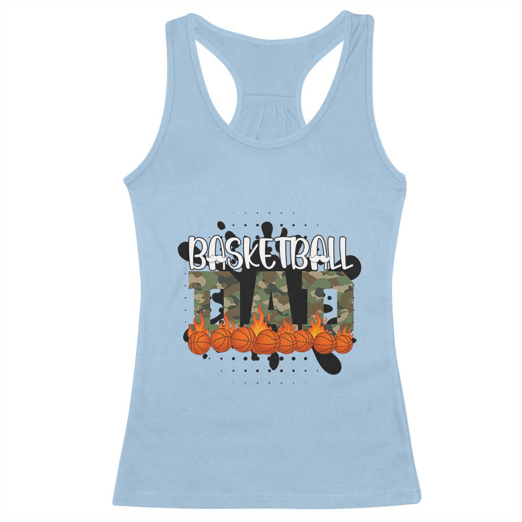 Basketball Dad Racerback Tank Top Camouflage Flame Graphic For Sport Lover TS12 Light Blue Print Your Wear